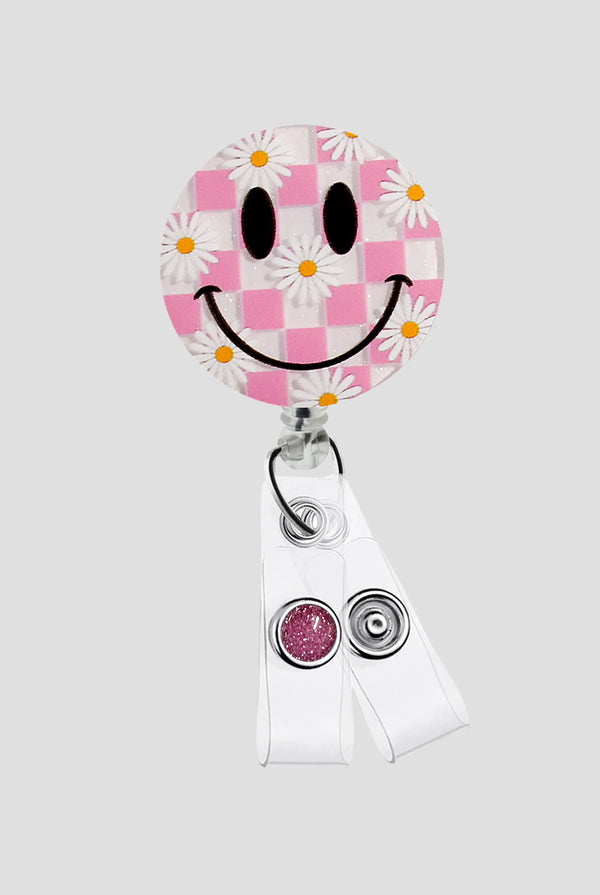 Outside the Box Acrylic Smiley Retro ID Badge Holder